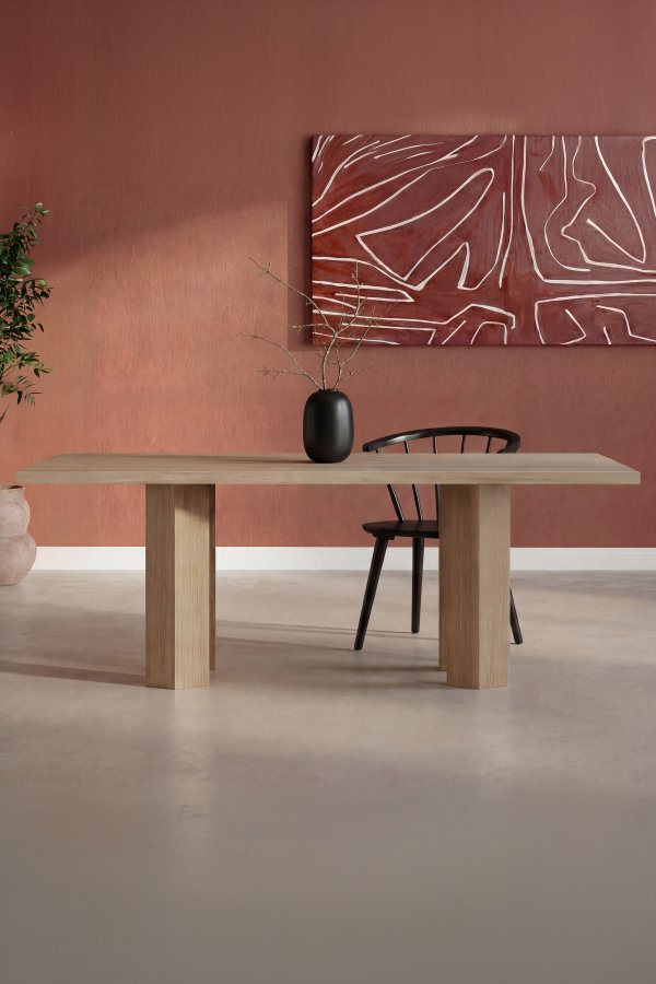 VENTURE HOME Lillehammer spisebord, rektangul�r - natur MDF med 3D-papir (200x90)