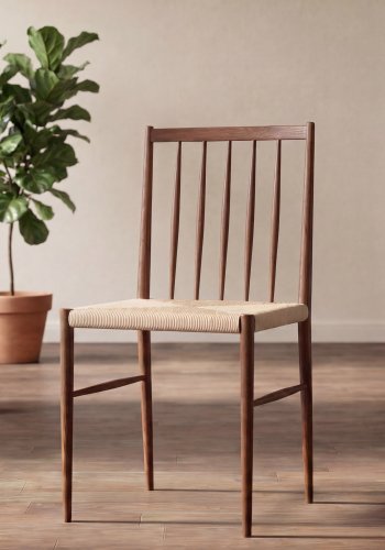 VENTURE HOME Enes spisebordsstol - beige reb og mocca st�l