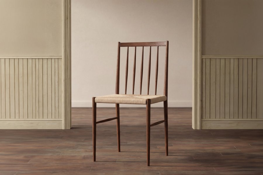 VENTURE HOME Enes spisebordsstol - beige reb og mocca st�l