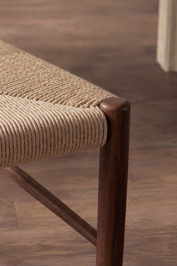 VENTURE HOME Enes spisebordsstol - beige reb og mocca st�l