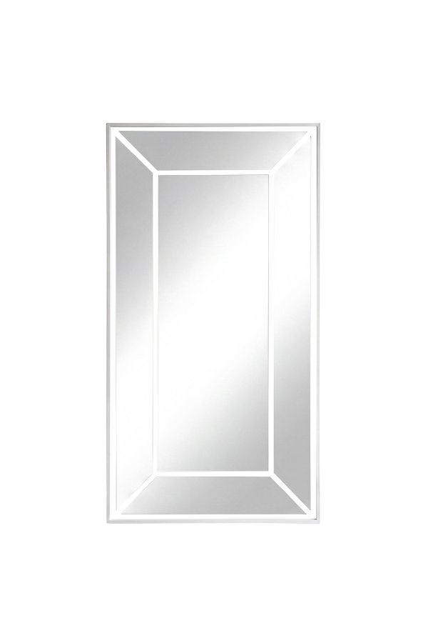 VENTURE HOME Lojf gulvspejl, rektangul�r - spejlglas og hvid aluminium (180x90)