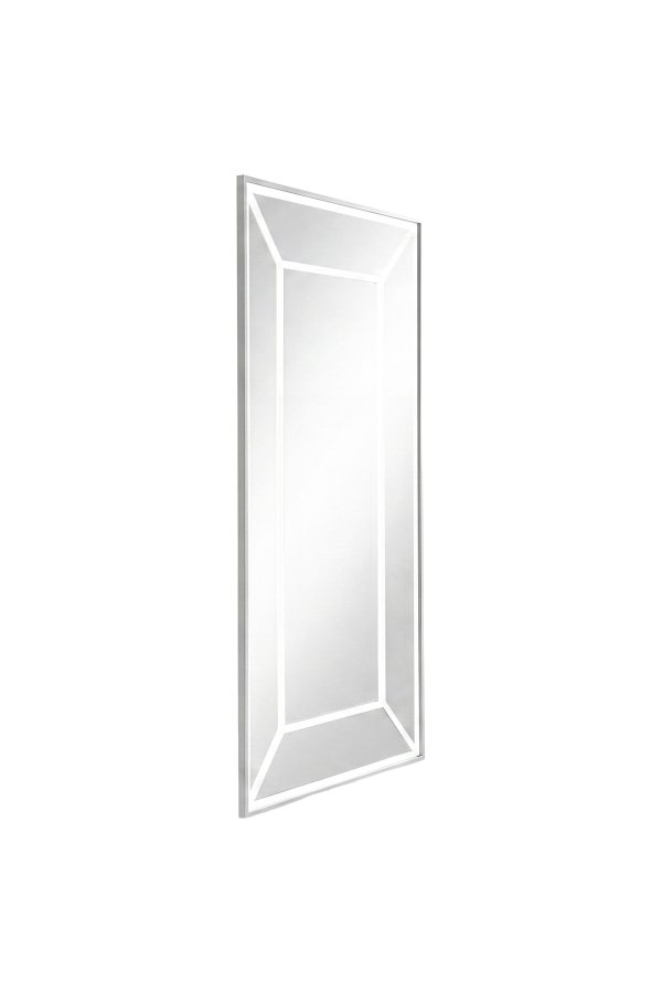 VENTURE HOME Lojf gulvspejl, rektangul�r - spejlglas og hvid aluminium (180x90)