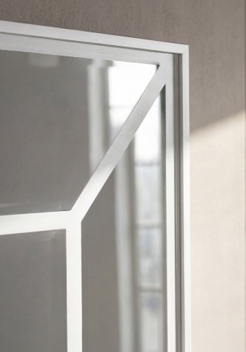 VENTURE HOME Lojf gulvspejl, rektangul�r - spejlglas og hvid aluminium (180x90)
