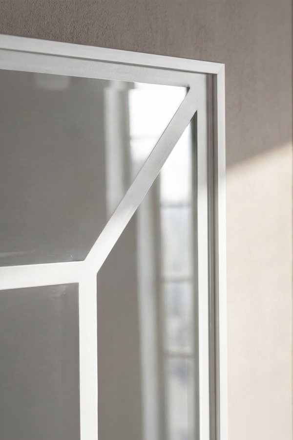 VENTURE HOME Lojf gulvspejl, rektangul�r - spejlglas og hvid aluminium (180x90)