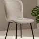 VENTURE HOME Linus spisebordsstol - beige boucl� stof og sort jern
