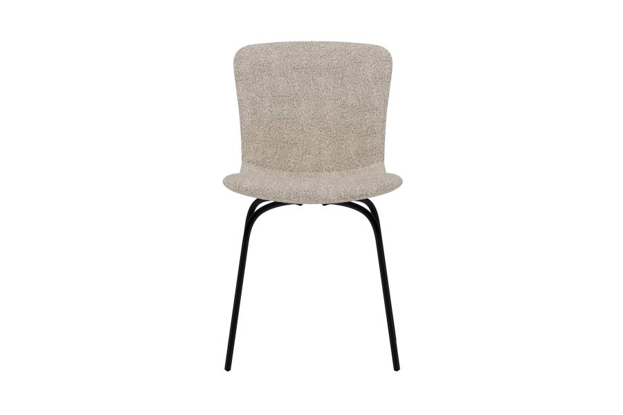 VENTURE HOME Linus spisebordsstol - beige boucl� stof og sort jern