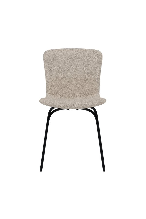 VENTURE HOME Linus spisebordsstol - beige boucl� stof og sort jern