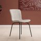 VENTURE HOME Linus spisebordsstol - beige boucl� stof og sort jern
