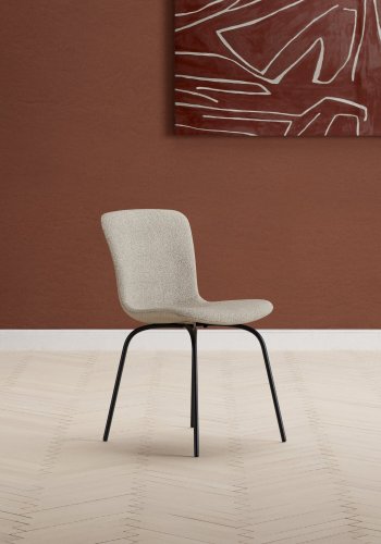 VENTURE HOME Linus Matstol - 2-pack - Svart / Beige Boucl�