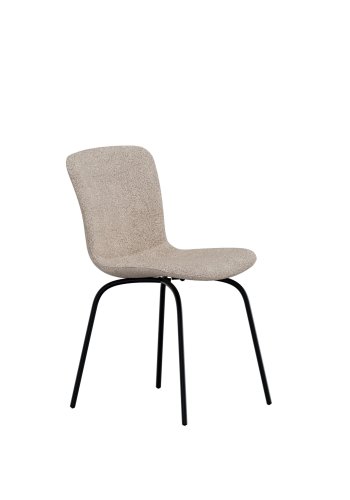 VENTURE HOME Linus Matstol - 2-pack - Svart / Beige Boucl�