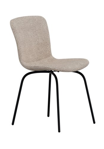 VENTURE HOME Linus spisebordsstol - beige boucl� stof og sort jern