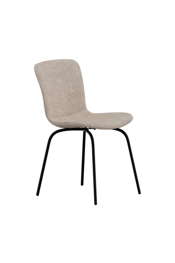VENTURE HOME Linus spisebordsstol - beige boucl� stof og sort jern
