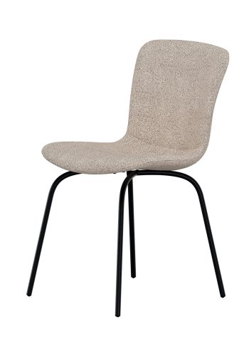 VENTURE HOME Linus spisebordsstol - beige boucl� stof og sort jern