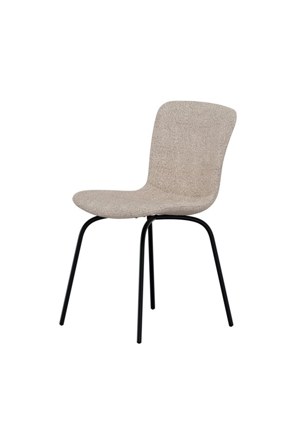 VENTURE HOME Linus spisebordsstol - beige boucl� stof og sort jern