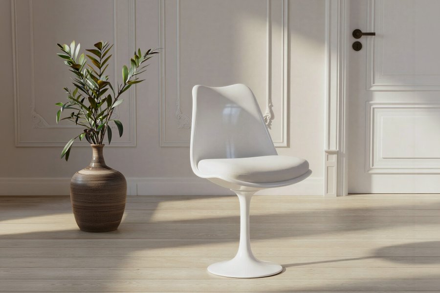 VENTURE HOME Hamden spisebordsstol - hvid PU, polypropylen og st�l