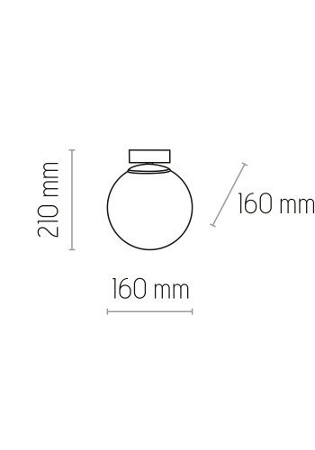 TK Celeste loftlampe - hvid glas og sort stl