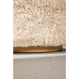 VENTURE DESIGN Astru L�nestol - Metal tr�look/ Beige Kunstpels