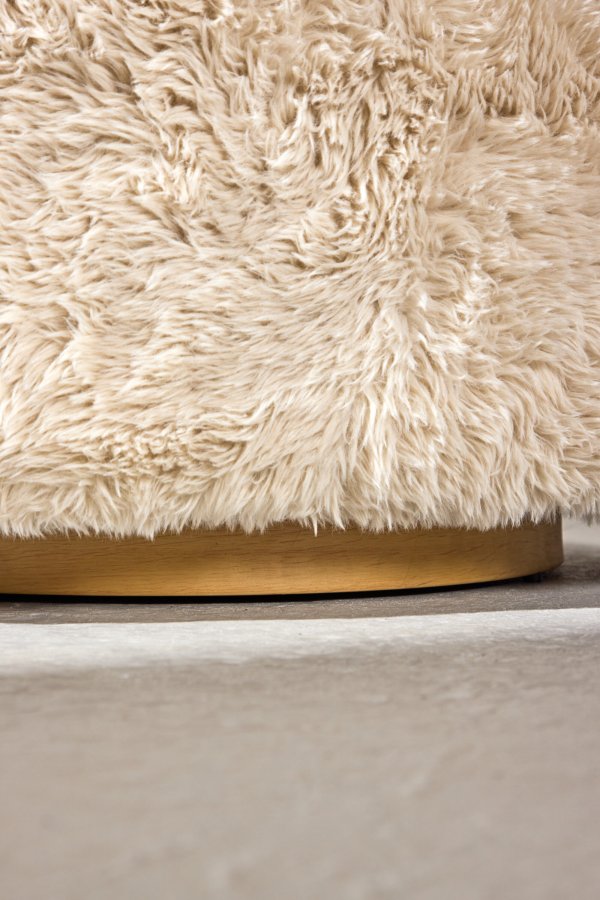 VENTURE DESIGN Astru L�nestol - Metal tr�look/ Beige Kunstpels