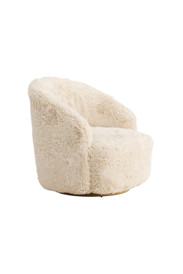 VENTURE DESIGN Astru L�nestol - Metal tr�look/ Beige Kunstpels