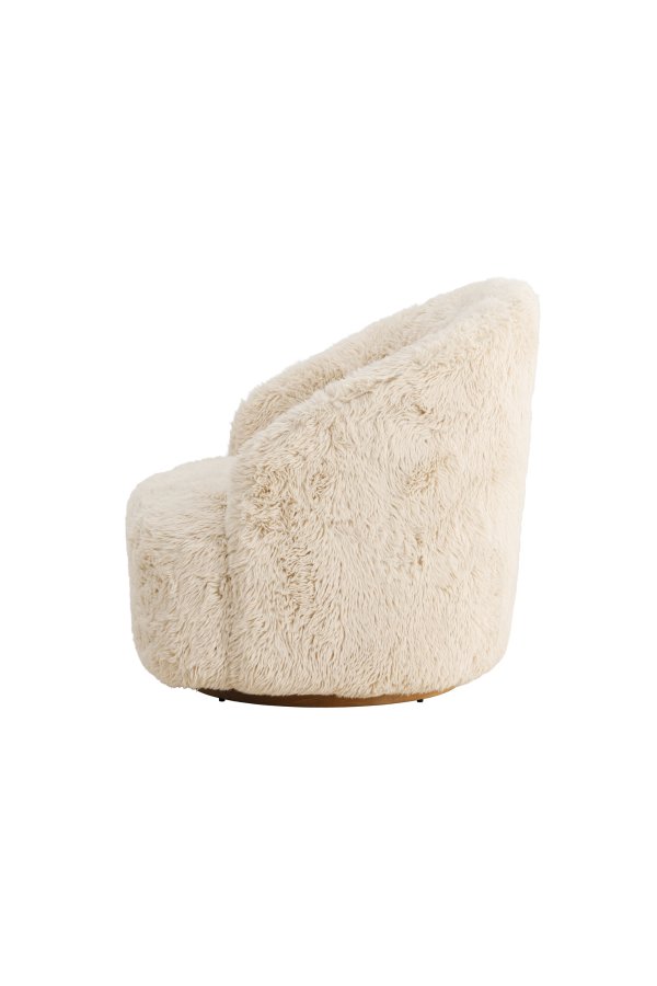 VENTURE DESIGN Astru L�nestol - Metal tr�look/ Beige Kunstpels