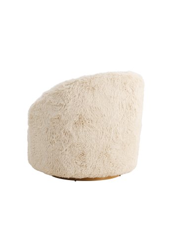 VENTURE DESIGN Astru L�nestol - Metal tr�look/ Beige Kunstpels