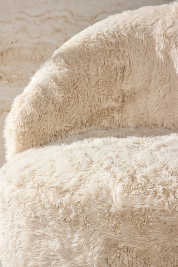 VENTURE DESIGN Astru L�nestol - Metal tr�look/ Beige Kunstpels