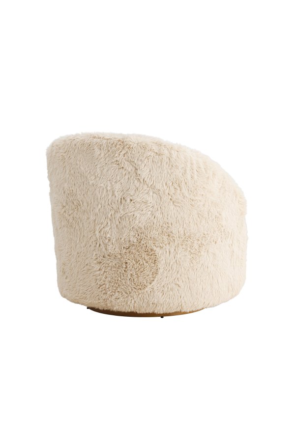 VENTURE DESIGN Astru L�nestol - Metal tr�look/ Beige Kunstpels