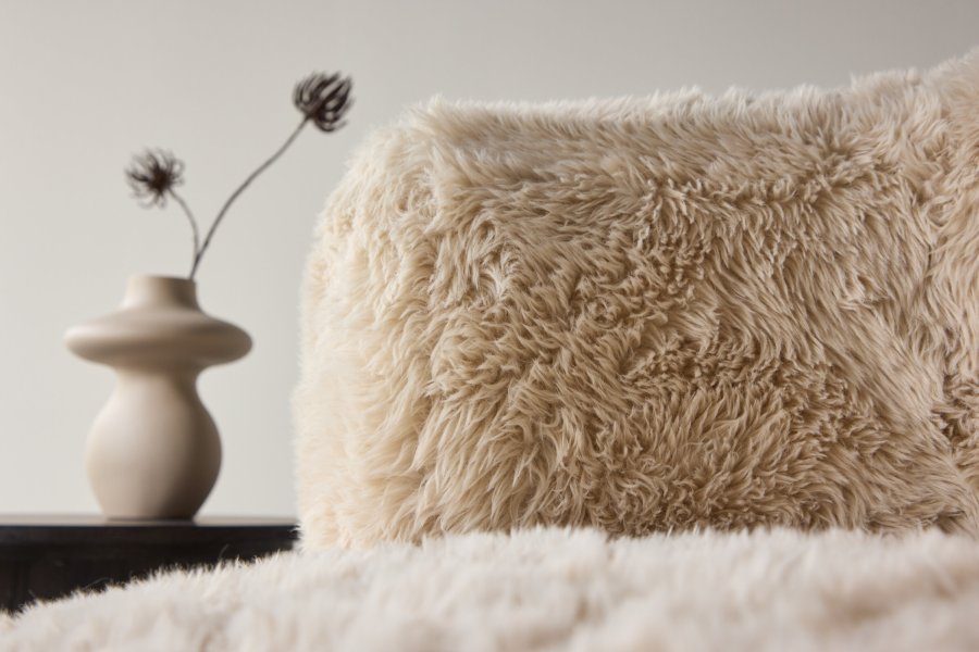 VENTURE DESIGN Gert Sessel  Metallrahmen / Offwhite Kunstfell