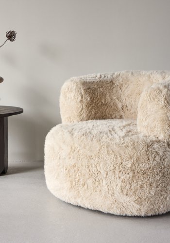 VENTURE DESIGN Gert Sessel  Metallrahmen / Offwhite Kunstfell