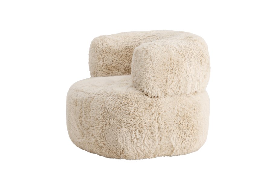 VENTURE DESIGN Gert Sessel  Metallrahmen / Offwhite Kunstfell