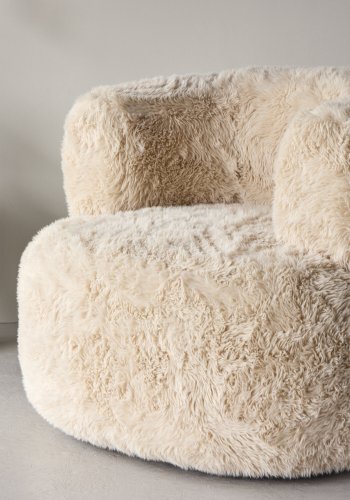 VENTURE DESIGN Gert Sessel  Metallrahmen / Offwhite Kunstfell