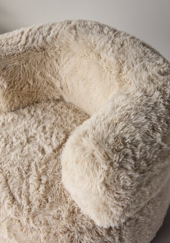 VENTURE DESIGN Gert Sessel  Metallrahmen / Offwhite Kunstfell