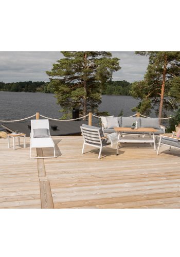 VENTURE DESIGN Mexiko Utomhus Solstol - Vitt Tyg och Alu