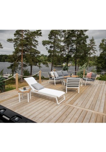 VENTURE DESIGN Mexiko Utomhus Solstol - Vitt Tyg och Alu