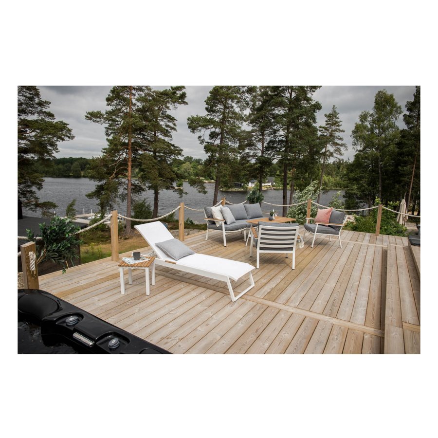 VENTURE DESIGN Mexiko Utomhus Solstol - Vitt Tyg och Alu