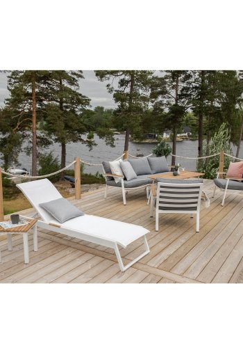 VENTURE DESIGN Mexiko Utomhus Solstol - Vitt Tyg och Alu