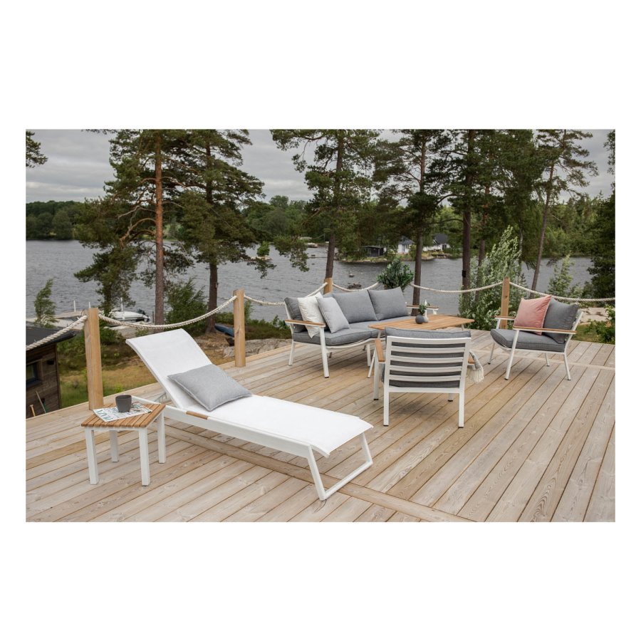 VENTURE DESIGN Mexiko Utomhus Solstol - Vitt Tyg och Alu