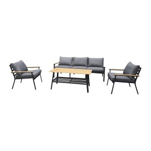 VENTURE DESIGN Brasilia haves�t - natur teaktr�, sort aluminium og stof 