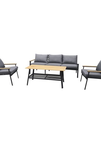 VENTURE DESIGN Brasilia haves�t - natur teaktr�, sort aluminium og stof 