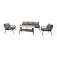 VENTURE DESIGN Brasilia haves�t - natur teaktr�, sort aluminium og stof 