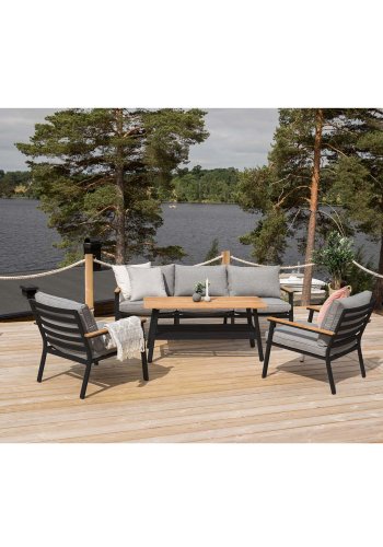 VENTURE DESIGN Brasilia haves�t - natur teaktr�, sort aluminium og stof 