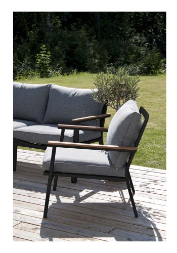 VENTURE DESIGN Brasilia haves�t - natur teaktr�, sort aluminium og stof 