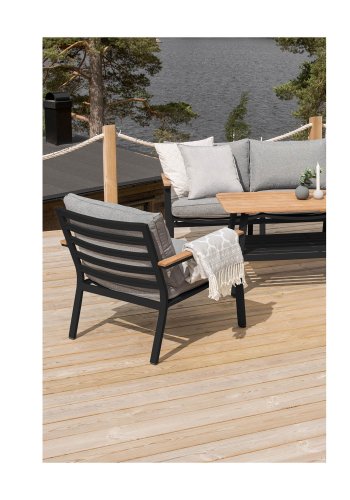 VENTURE DESIGN Brasilia haves�t - natur teaktr�, sort aluminium og stof 