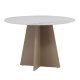 VENTURE DESIGN Bootcut spisebord, rund - beige sintret sten marmorlook og MDF (�110x75)