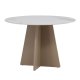 VENTURE DESIGN Bootcut spisebord, rund - beige sintret sten marmorlook og MDF (�110x75)