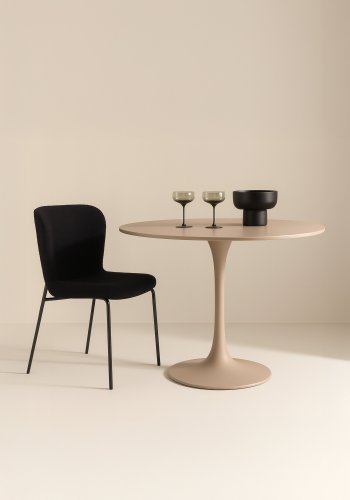 VENTURE DESIGN Glade spisebord, rund - beige MDF og st�l (�100x75)