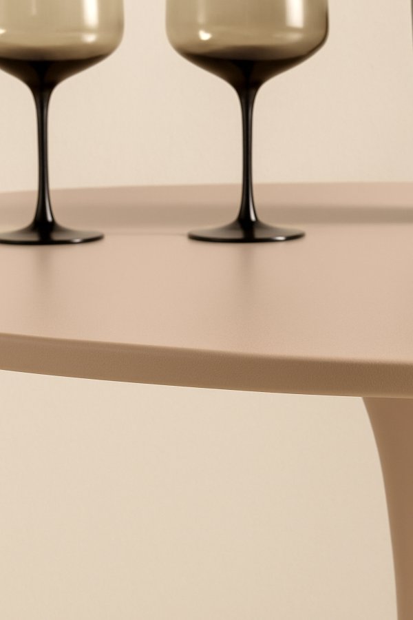 VENTURE DESIGN Glade spisebord, rund - beige MDF og st�l (�100x75)