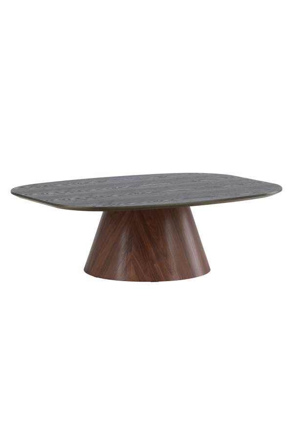 VENTURE DESIGN Lanzo sofabord 120x92,5x39 cm - MDF med 3D-papir / moccaben / gr�n top