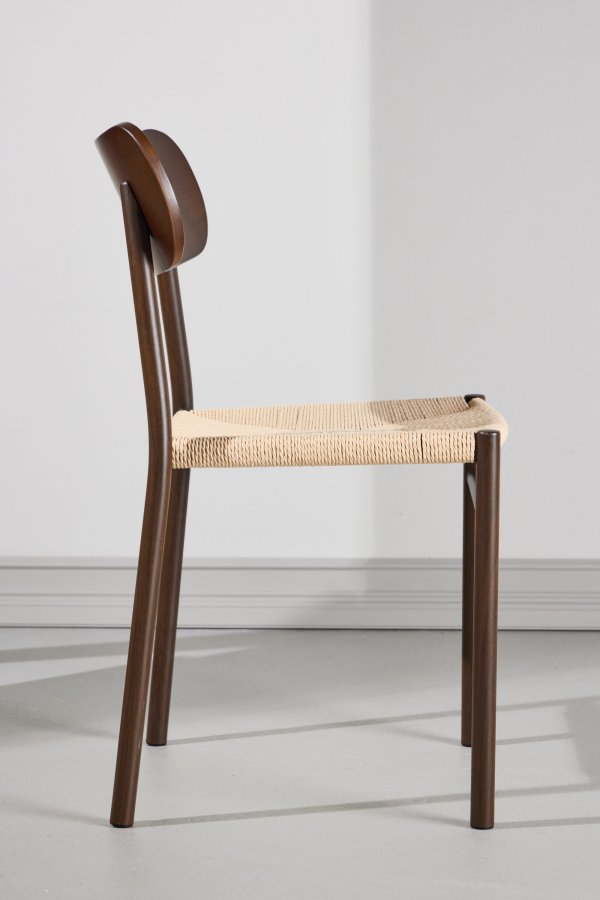 VENTURE DESIGN Polly spisebordsstol 88x42x55 cm - Metal+krydsfiner Mocca maling / Beige reb