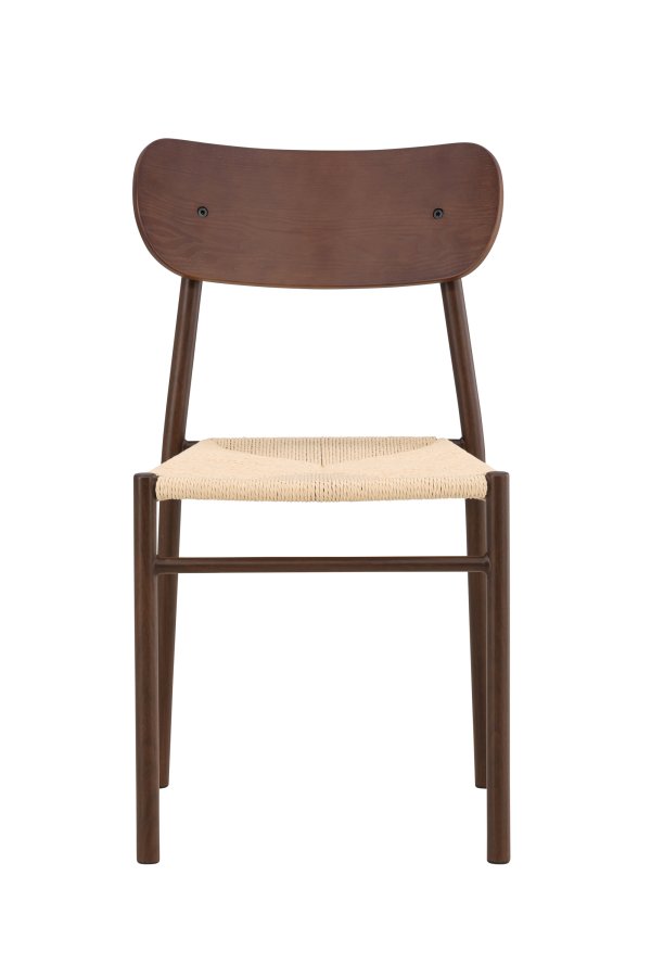 VENTURE DESIGN Polly spisebordsstol 88x42x55 cm - Metal+krydsfiner Mocca maling / Beige reb